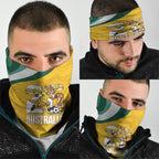 Australia 2026 Soccer Neck Gaiter Go Socceroos Kangaroo Mascot Yellow Sporty