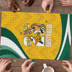 Australia 2026 Soccer Puzzle Go Socceroos Kangaroo Mascot Yellow Sporty