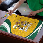 Australia 2026 Soccer Puzzle Go Socceroos Kangaroo Mascot Yellow Sporty