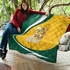 Australia 2026 Soccer Quilt Go Socceroos Kangaroo Mascot Yellow Sporty