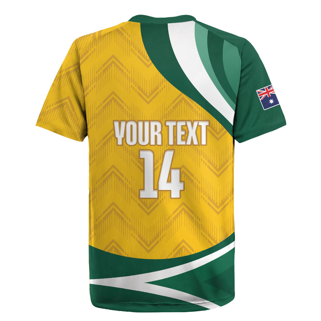 Australia 2026 Soccer Custom Rugby Jersey Go Socceroos Kangaroo Mascot Yellow Sporty