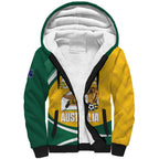 Australia 2026 Soccer Custom Sherpa Hoodie Go Socceroos Kangaroo Mascot Yellow Sporty