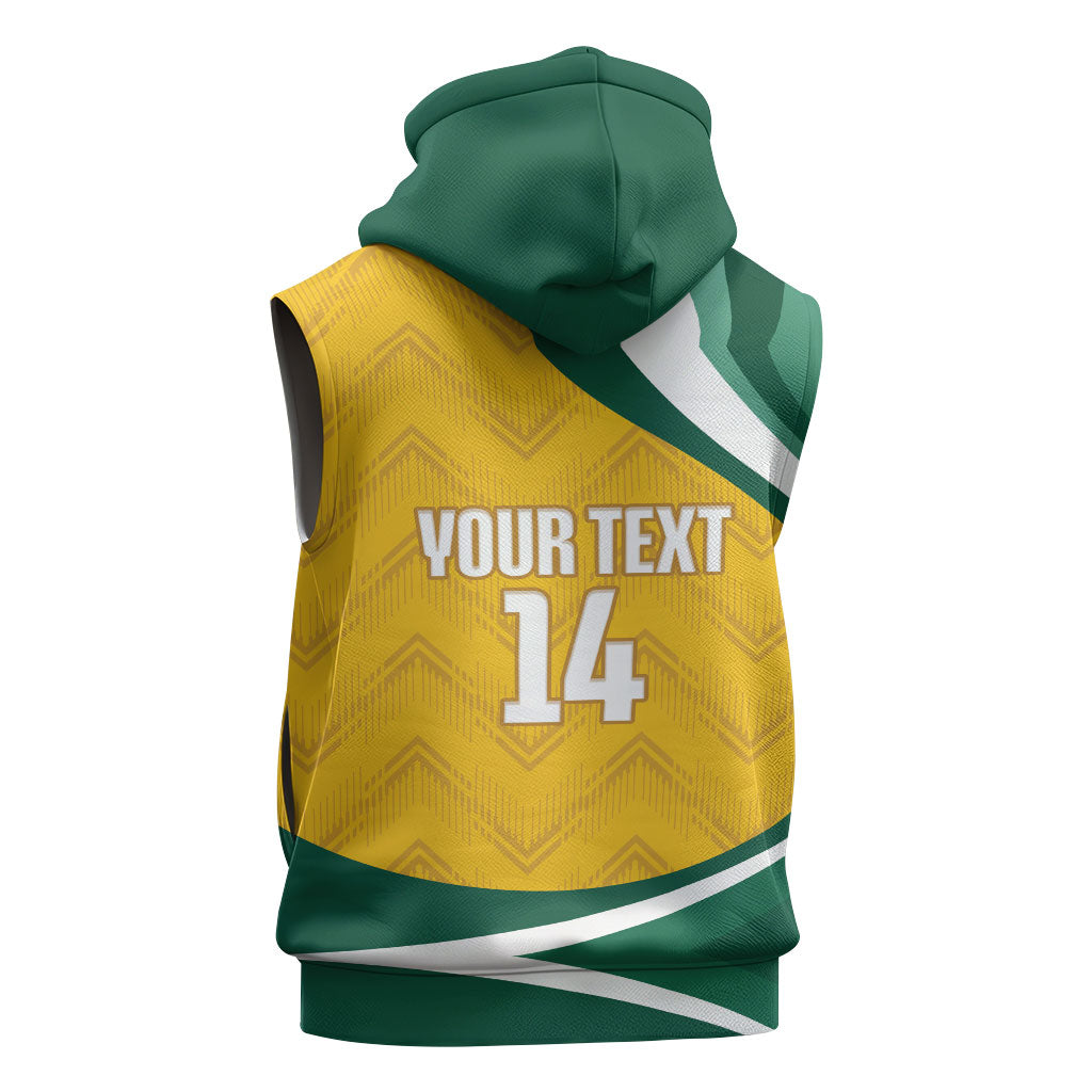 Australia 2026 Soccer Custom Sleeveless Hoodie Go Socceroos Kangaroo Mascot Yellow Sporty