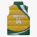 Australia 2026 Soccer Custom Sleeveless Puffer Jacket Go Socceroos Kangaroo Mascot Yellow Sporty