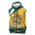 Australia 2026 Soccer Custom Sleeveless Zip Hoodie Go Socceroos Kangaroo Mascot Yellow Sporty
