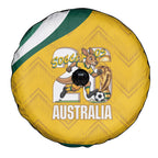 Australia 2026 Soccer Spare Tire Cover Go Socceroos Kangaroo Mascot Yellow Sporty