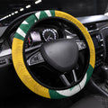 Australia 2026 Soccer Steering Wheel Cover Go Socceroos Kangaroo Mascot Yellow Sporty