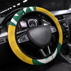 Australia 2026 Soccer Steering Wheel Cover Go Socceroos Kangaroo Mascot Yellow Sporty
