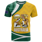 Australia 2026 Soccer Custom T Shirt Go Socceroos Kangaroo Mascot Yellow Sporty