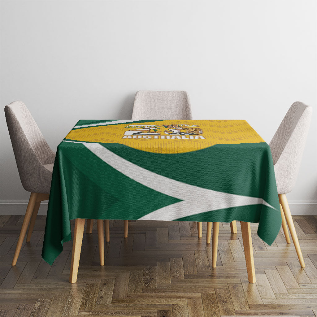 Australia 2026 Soccer Tablecloth Go Socceroos Kangaroo Mascot Yellow Sporty