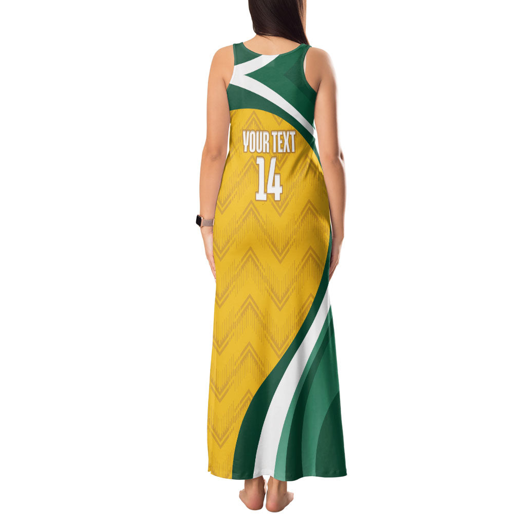 Australia 2026 Soccer Custom Tank Maxi Dress Go Socceroos Kangaroo Mascot Yellow Sporty