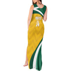 Australia 2026 Soccer Custom Tank Maxi Dress Go Socceroos Kangaroo Mascot Yellow Sporty