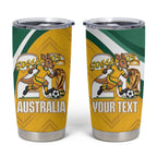 Australia 2026 Soccer Custom Tumbler Cup Go Socceroos Kangaroo Mascot Yellow Sporty