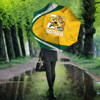 Australia 2026 Soccer Umbrella Go Socceroos Kangaroo Mascot Yellow Sporty