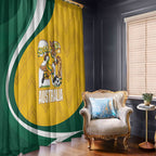 Australia 2026 Soccer Window Curtain Go Socceroos Kangaroo Mascot Yellow Sporty