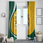 Australia 2026 Soccer Window Curtain Go Socceroos Kangaroo Mascot Yellow Sporty