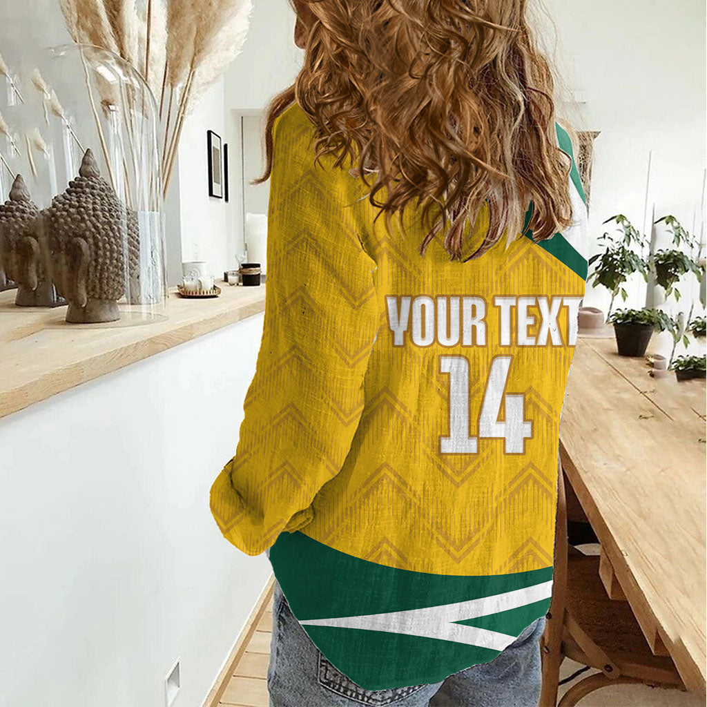 Australia 2026 Soccer Custom Women Casual Shirt Go Socceroos Kangaroo Mascot Yellow Sporty
