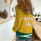 Australia 2026 Soccer Custom Women Casual Shirt Go Socceroos Kangaroo Mascot Yellow Sporty