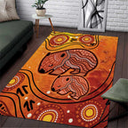 Australia Wombat Area Rug Indigenous Art