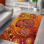 Australia Wombat Area Rug Indigenous Art