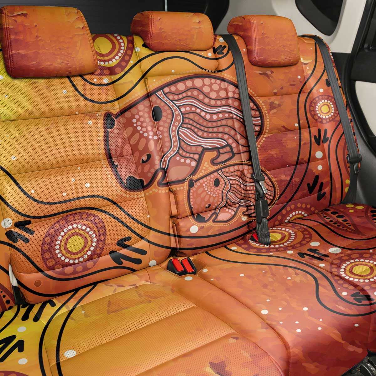 Australia Wombat Back Car Seat Cover Indigenous Art