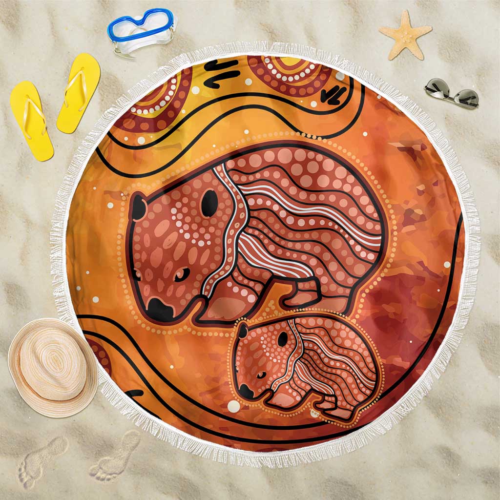 Australia Wombat Beach Blanket Indigenous Art