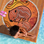 Australia Wombat Beach Blanket Indigenous Art