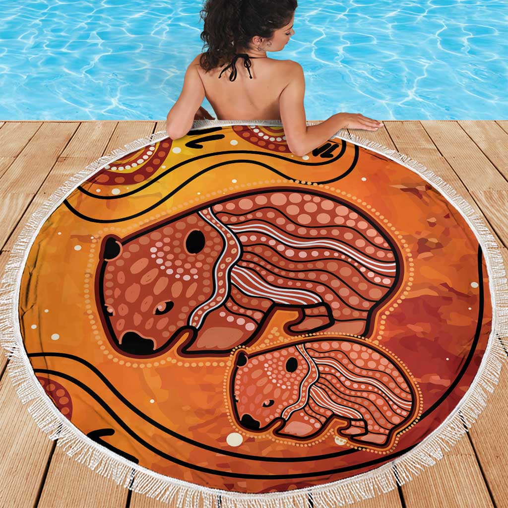 Australia Wombat Beach Blanket Indigenous Art