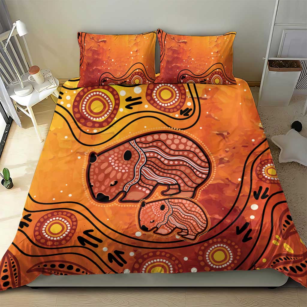 Australia Wombat Bedding Set Indigenous Art