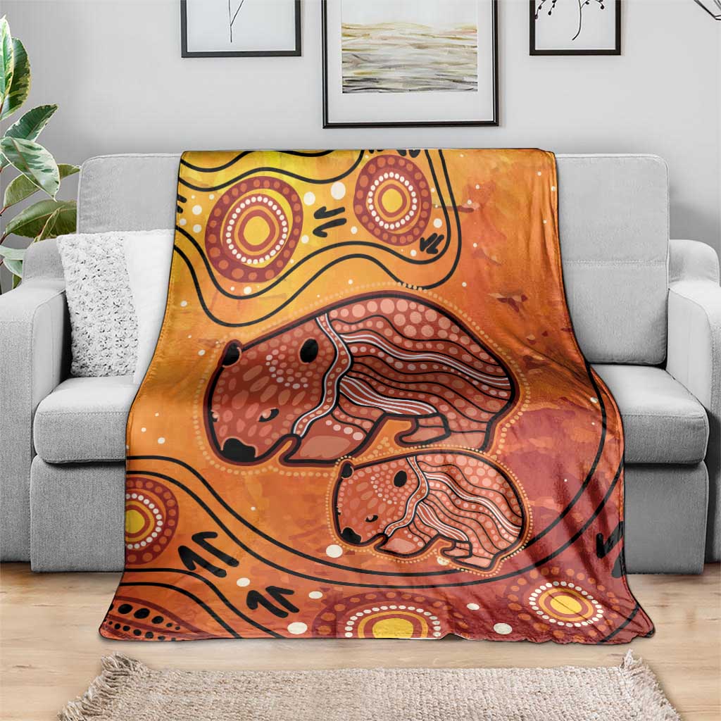 Australia Wombat Blanket Indigenous Art