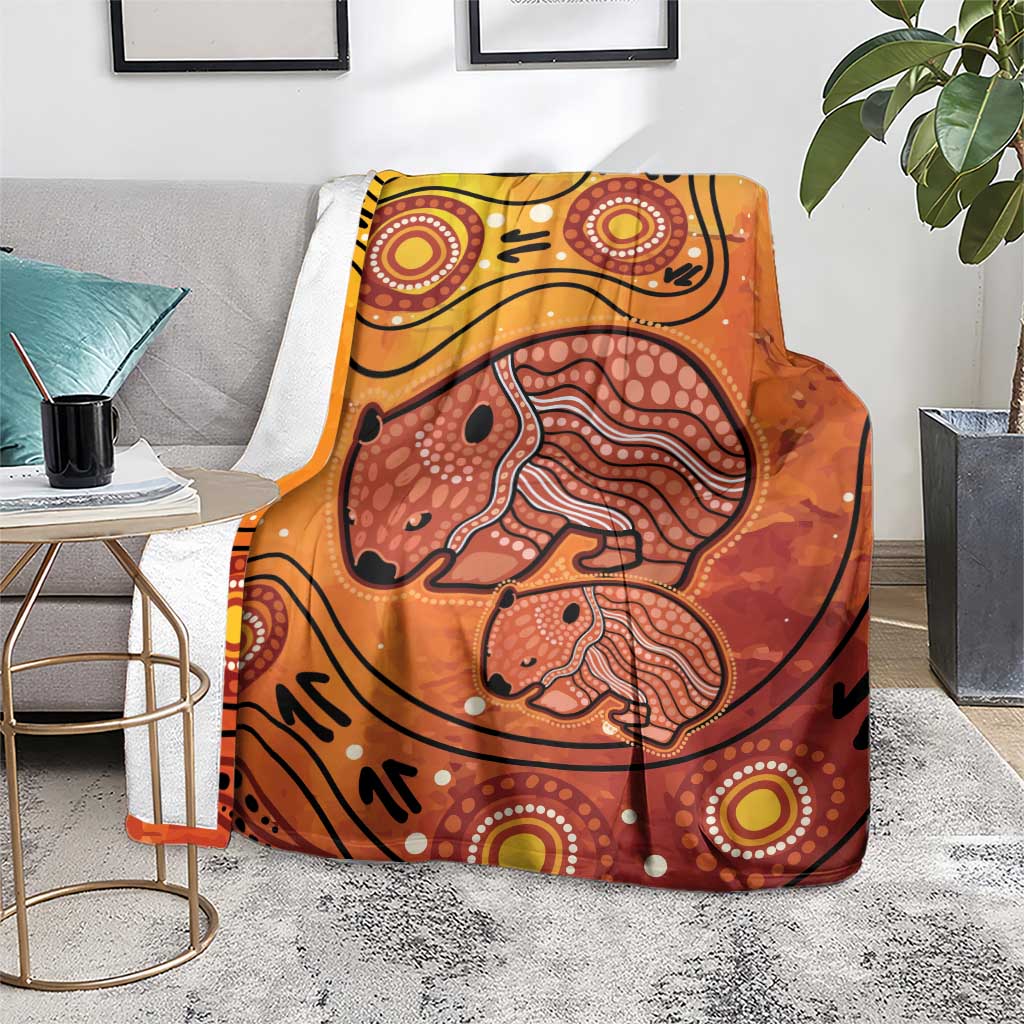 Australia Wombat Blanket Indigenous Art