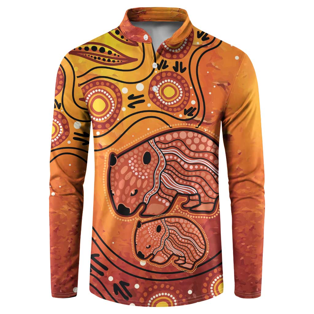 Australia Wombat Button Sweatshirt Indigenous Art
