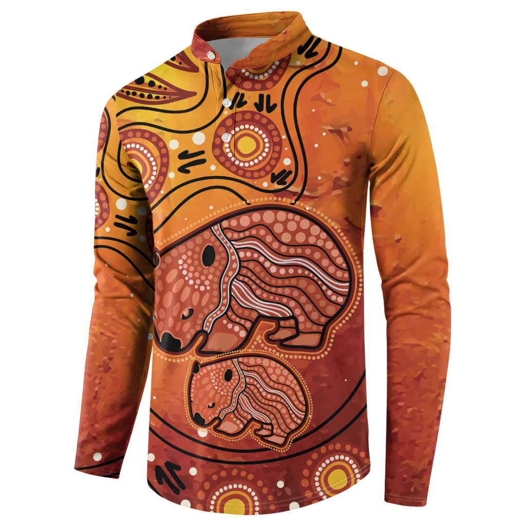 Australia Wombat Button Sweatshirt Indigenous Art