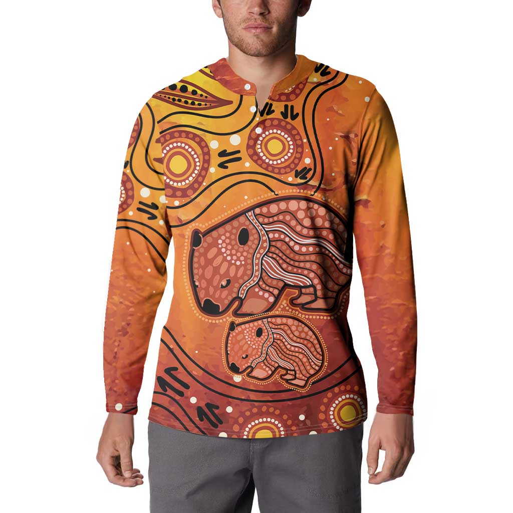 Australia Wombat Button Sweatshirt Indigenous Art