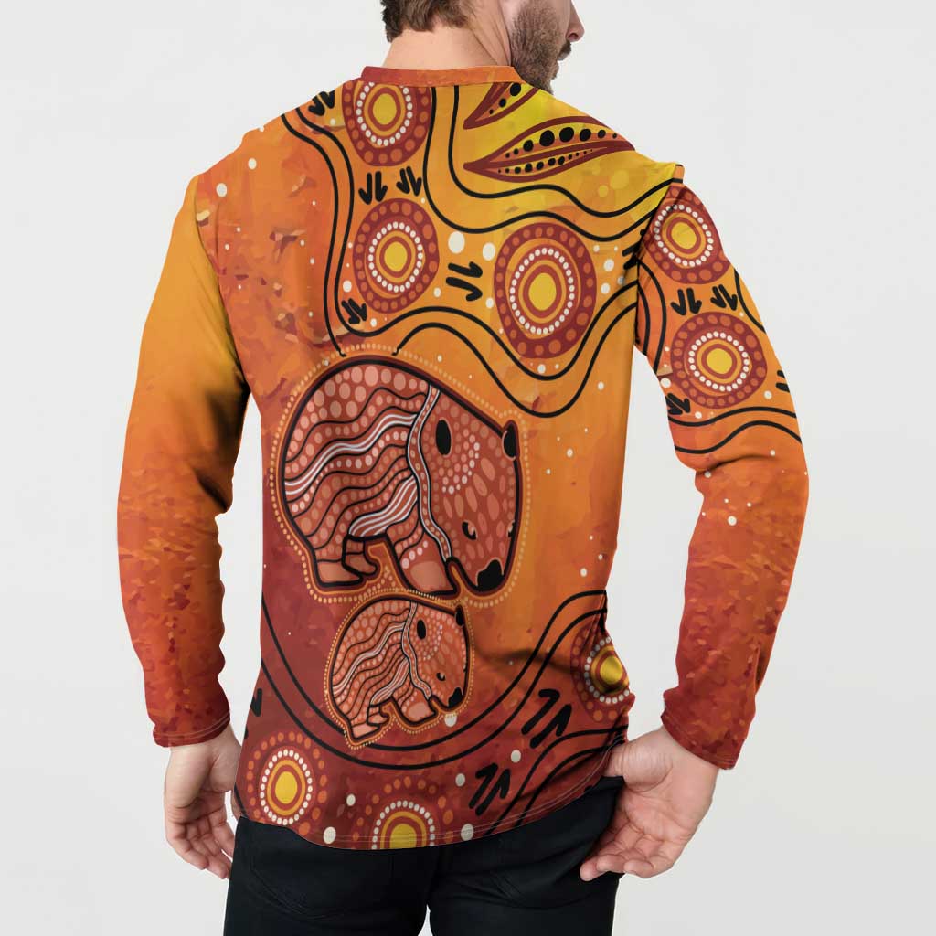 Australia Wombat Button Sweatshirt Indigenous Art