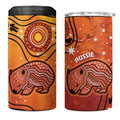 Australia Wombat 4 in 1 Can Cooler Tumbler Indigenous Art