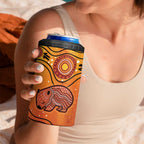 Australia Wombat 4 in 1 Can Cooler Tumbler Indigenous Art