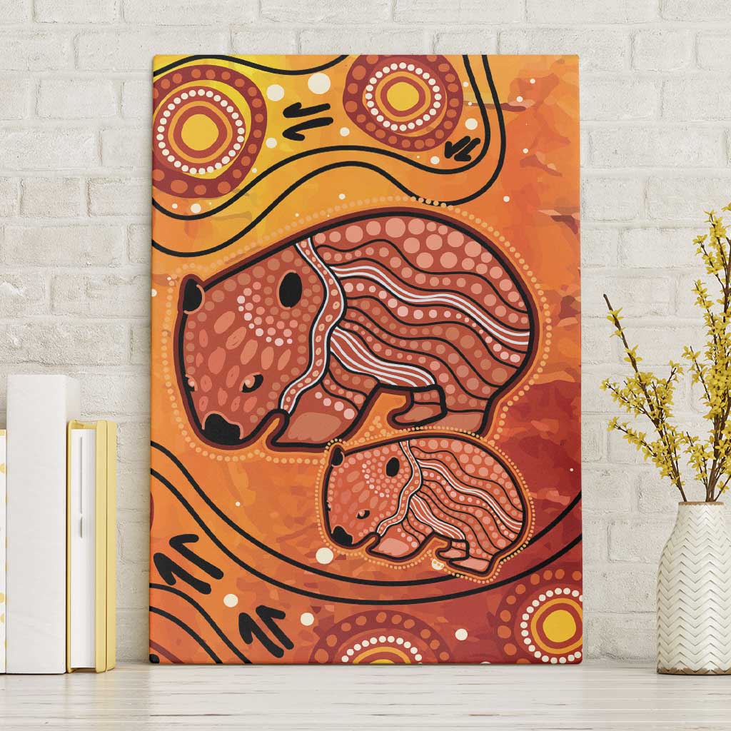 Australia Wombat Canvas Wall Art Indigenous Art