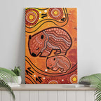 Australia Wombat Canvas Wall Art Indigenous Art