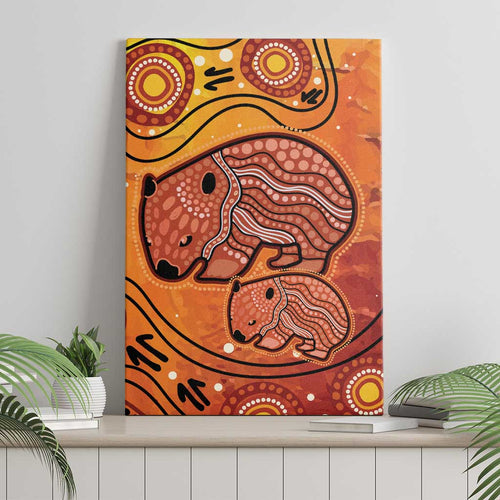 Australia Wombat Canvas Wall Art Indigenous Art