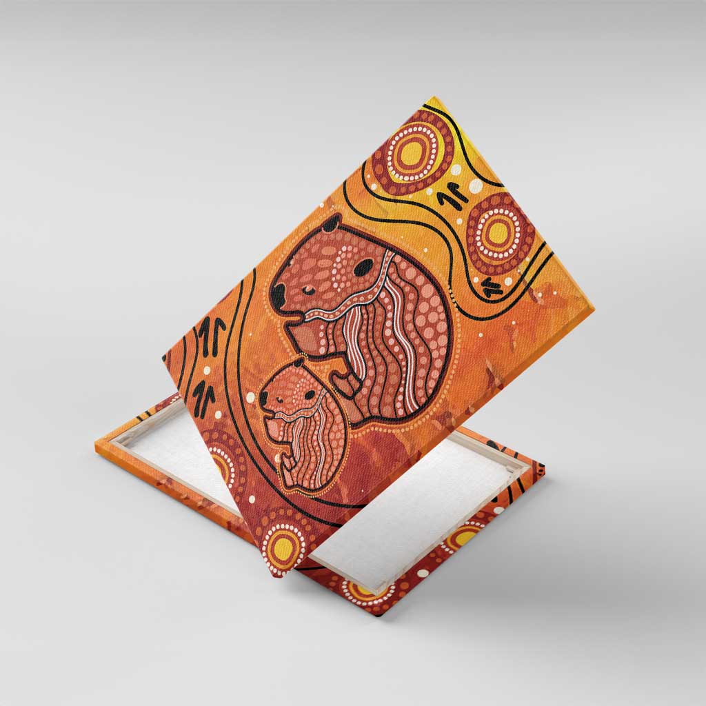 Australia Wombat Canvas Wall Art Indigenous Art