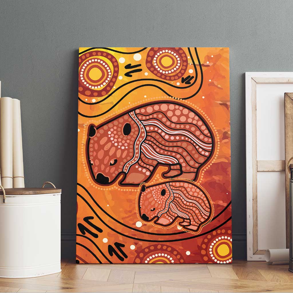 Australia Wombat Canvas Wall Art Indigenous Art