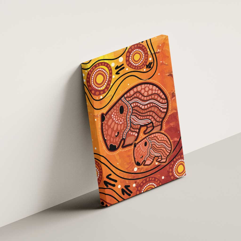 Australia Wombat Canvas Wall Art Indigenous Art