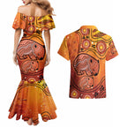 Australia Wombat Couples Matching Mermaid Dress and Hawaiian Shirt Indigenous Art
