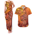 Australia Wombat Couples Matching Tank Maxi Dress and Hawaiian Shirt Indigenous Art