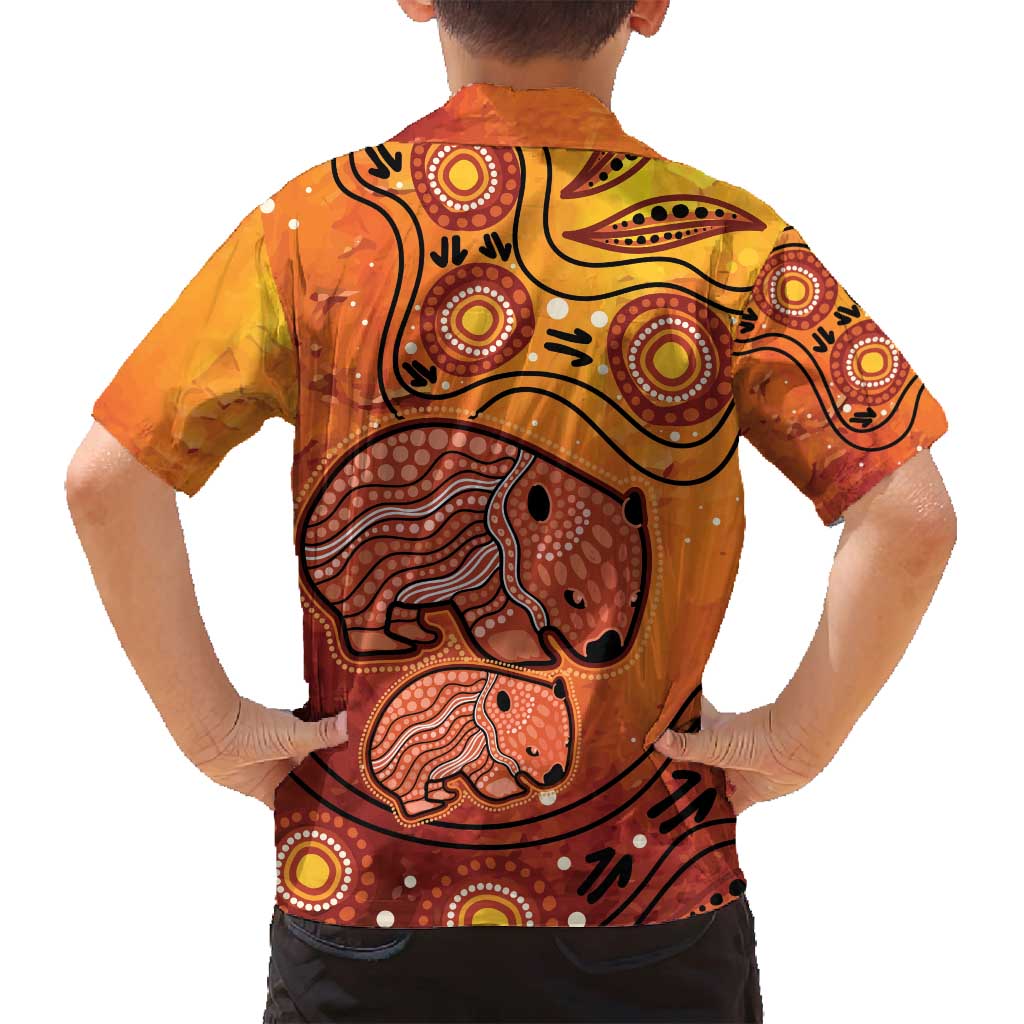 Australia Wombat Family Matching Off Shoulder Maxi Dress and Hawaiian Shirt Indigenous Art