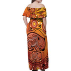 Australia Wombat Family Matching Off Shoulder Maxi Dress and Hawaiian Shirt Indigenous Art