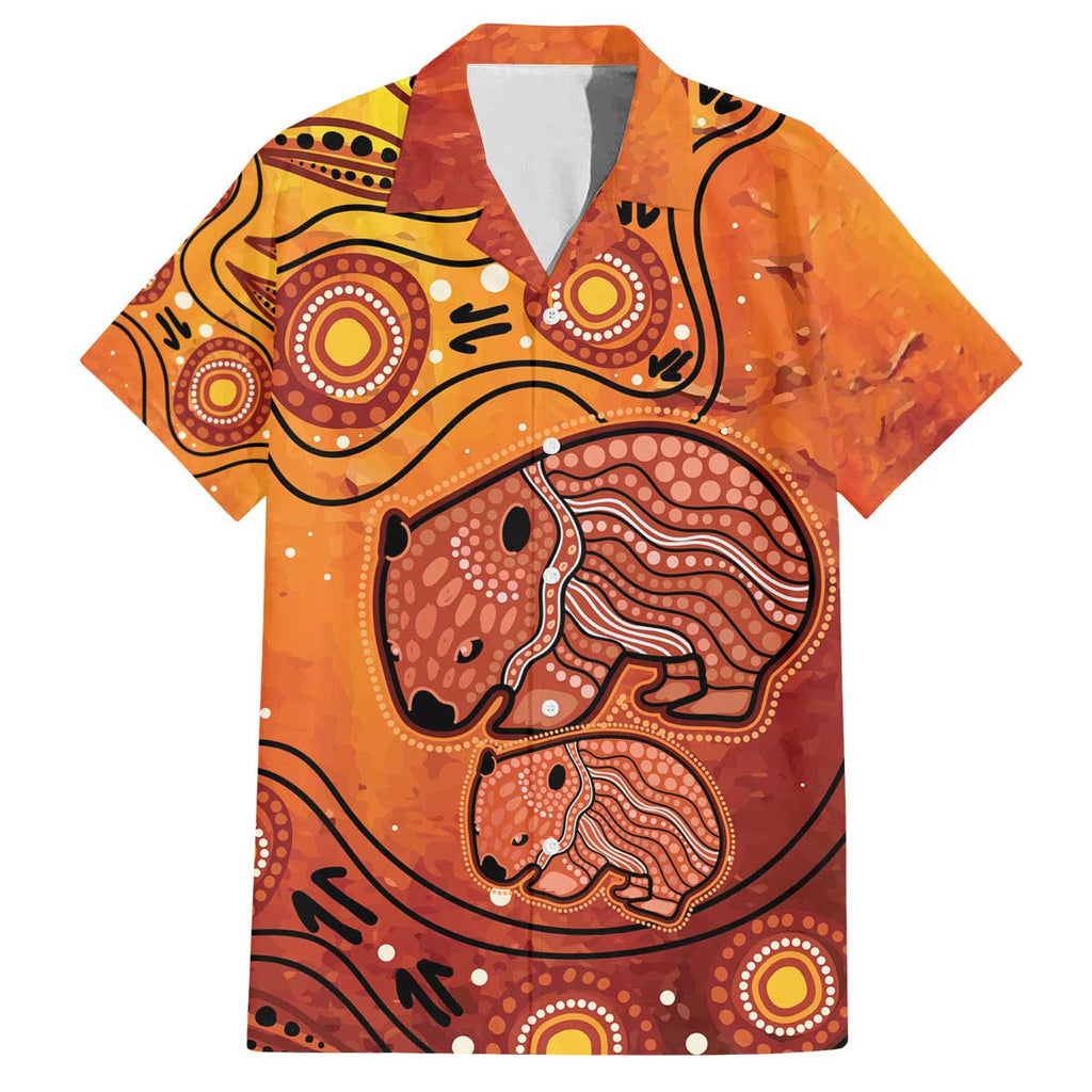 Australia Wombat Family Matching Puletasi and Hawaiian Shirt Indigenous Art