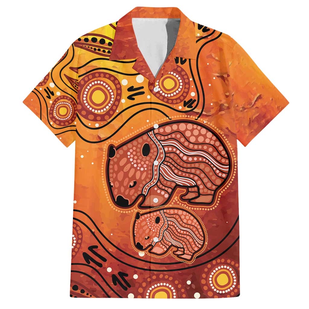 Australia Wombat Family Matching Summer Maxi Dress and Hawaiian Shirt Indigenous Art