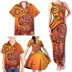 Australia Wombat Family Matching Tank Maxi Dress and Hawaiian Shirt Indigenous Art